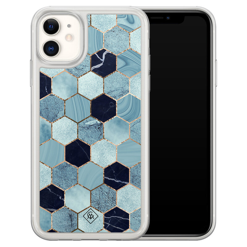 Casimoda iPhone 11 hybride hoesje - Blue cubes