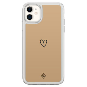 Casimoda iPhone 11 hybride hoesje - Hart bruin