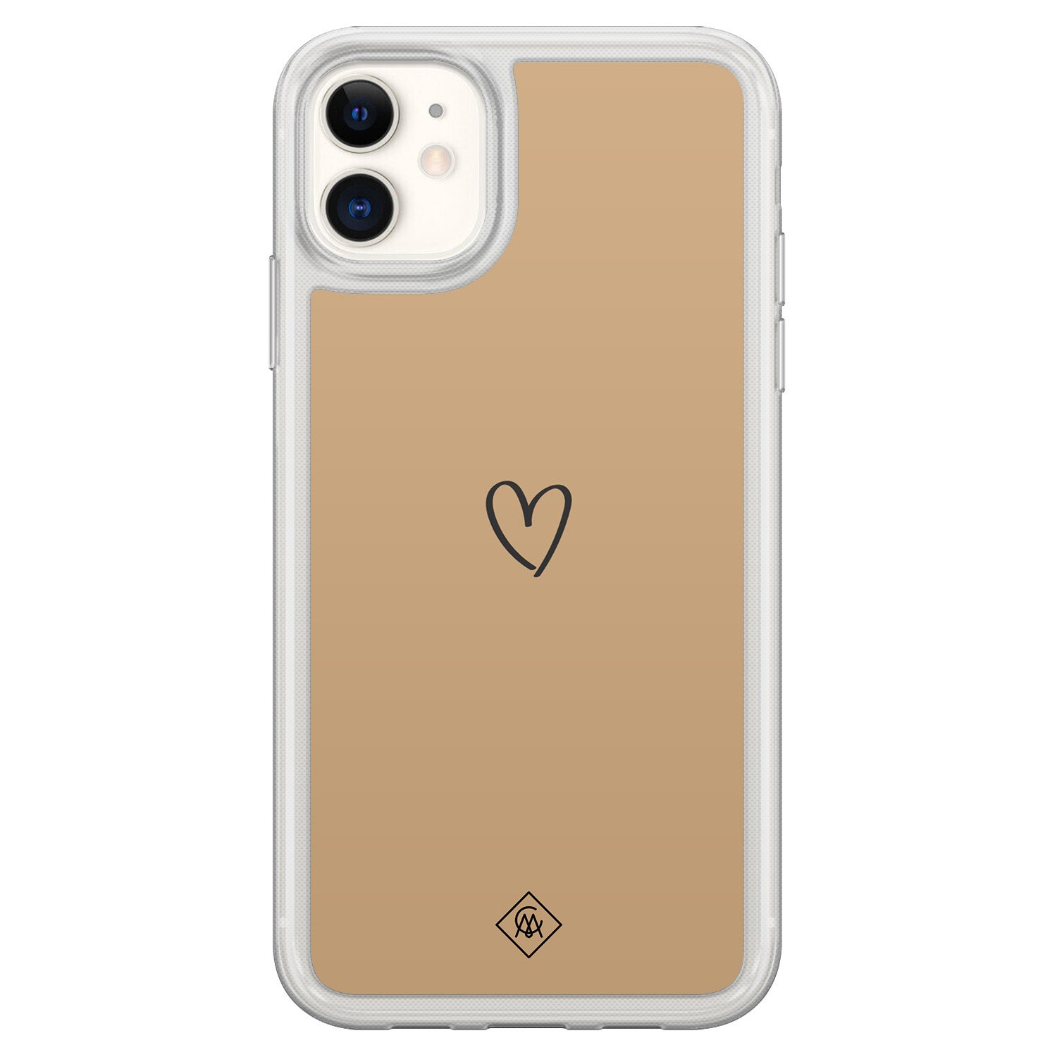 iPhone 11 hybride hoesje - Hart bruin