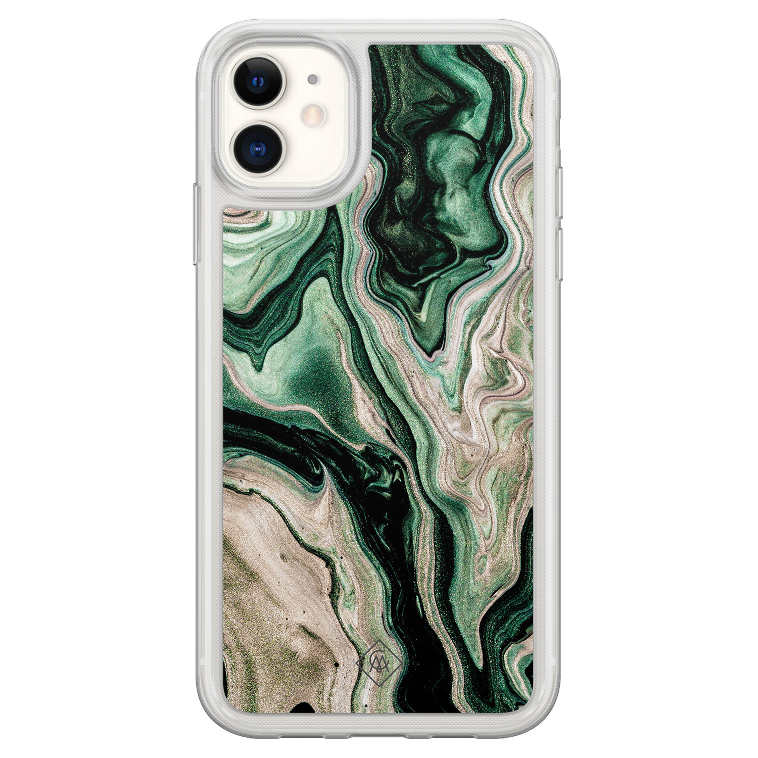 iPhone 11 hybride hoesje - Green waves