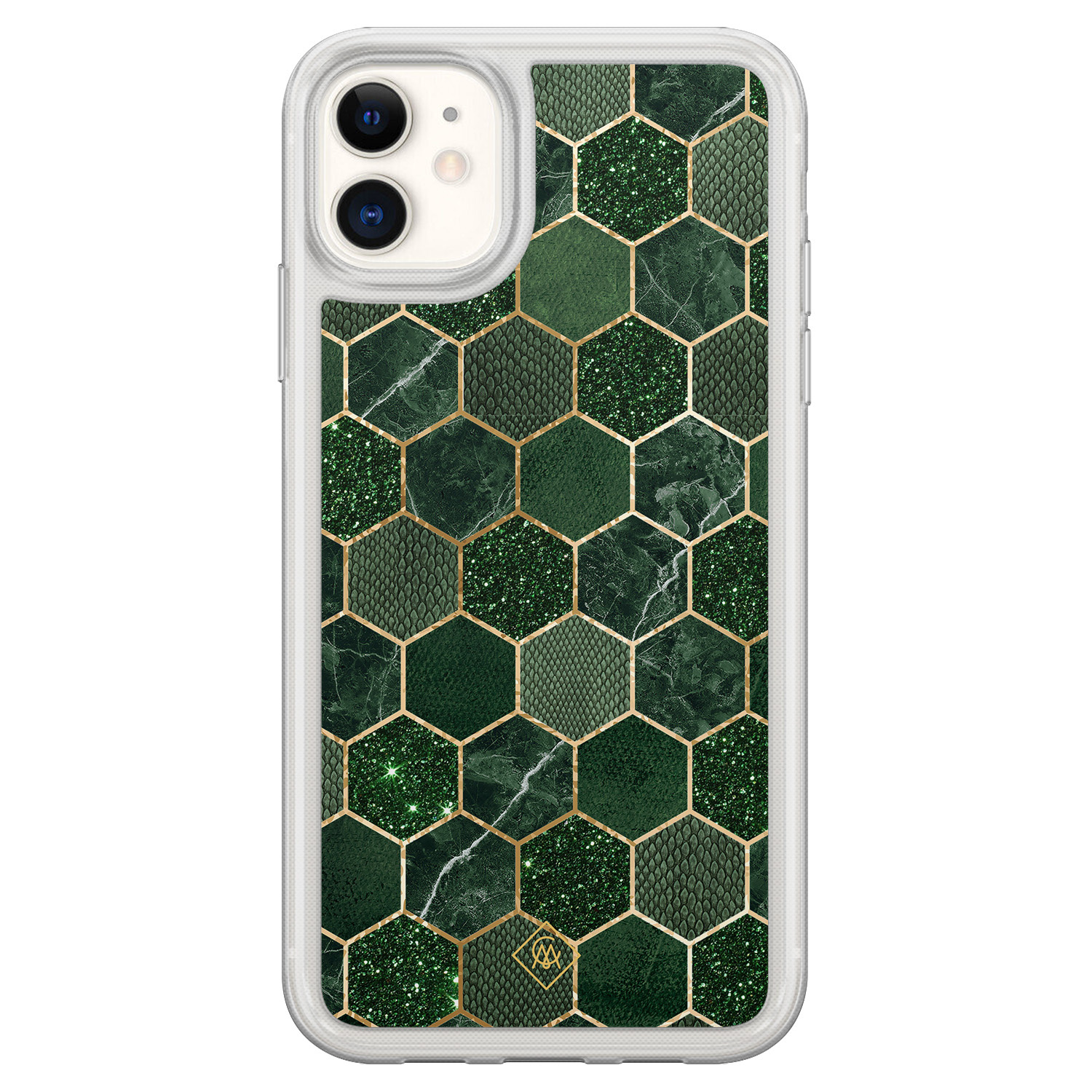 iPhone 11 hybride hoesje - Kubus groen