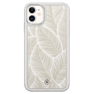 Casimoda iPhone 11 hybride hoesje - Palmy leaves beige