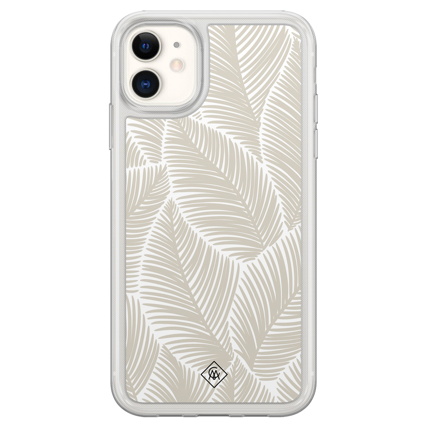 iPhone 11 hybride hoesje - Palmy leaves beige