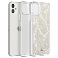 Casimoda iPhone 11 hybride hoesje - Palmy leaves beige