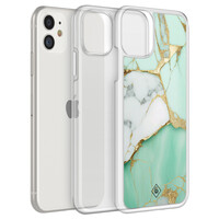 Casimoda iPhone 11 hybride hoesje - Marmer mintgroen