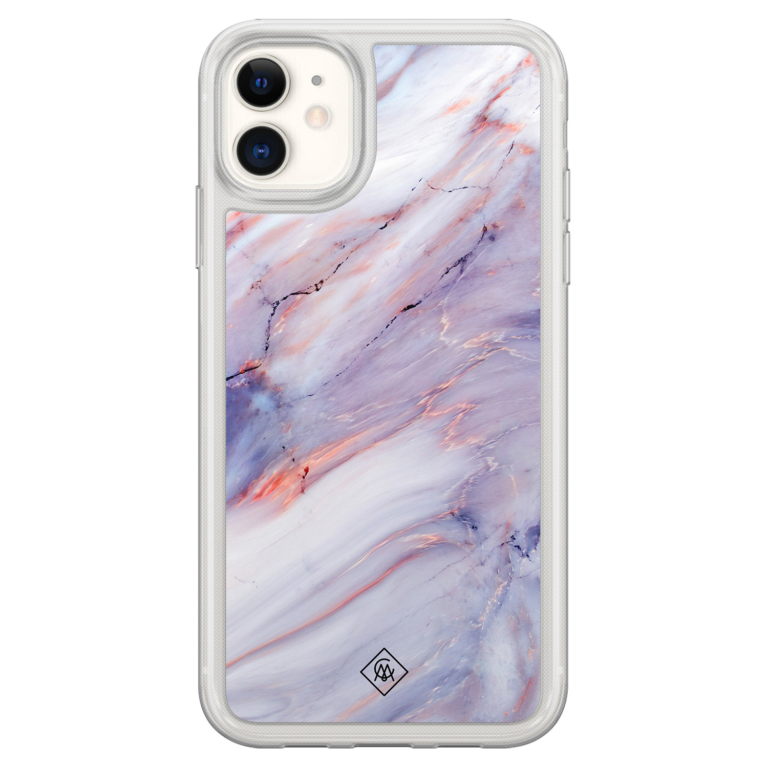 iPhone 11 hybride hoesje - Marmer paars