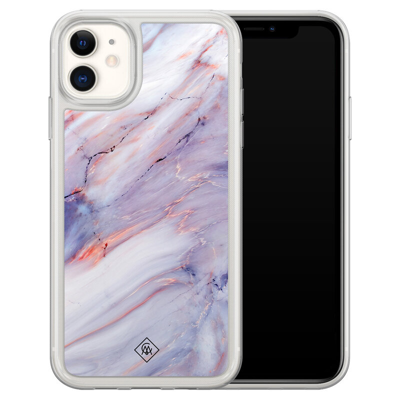 Casimoda iPhone 11 hybride hoesje - Marmer paars