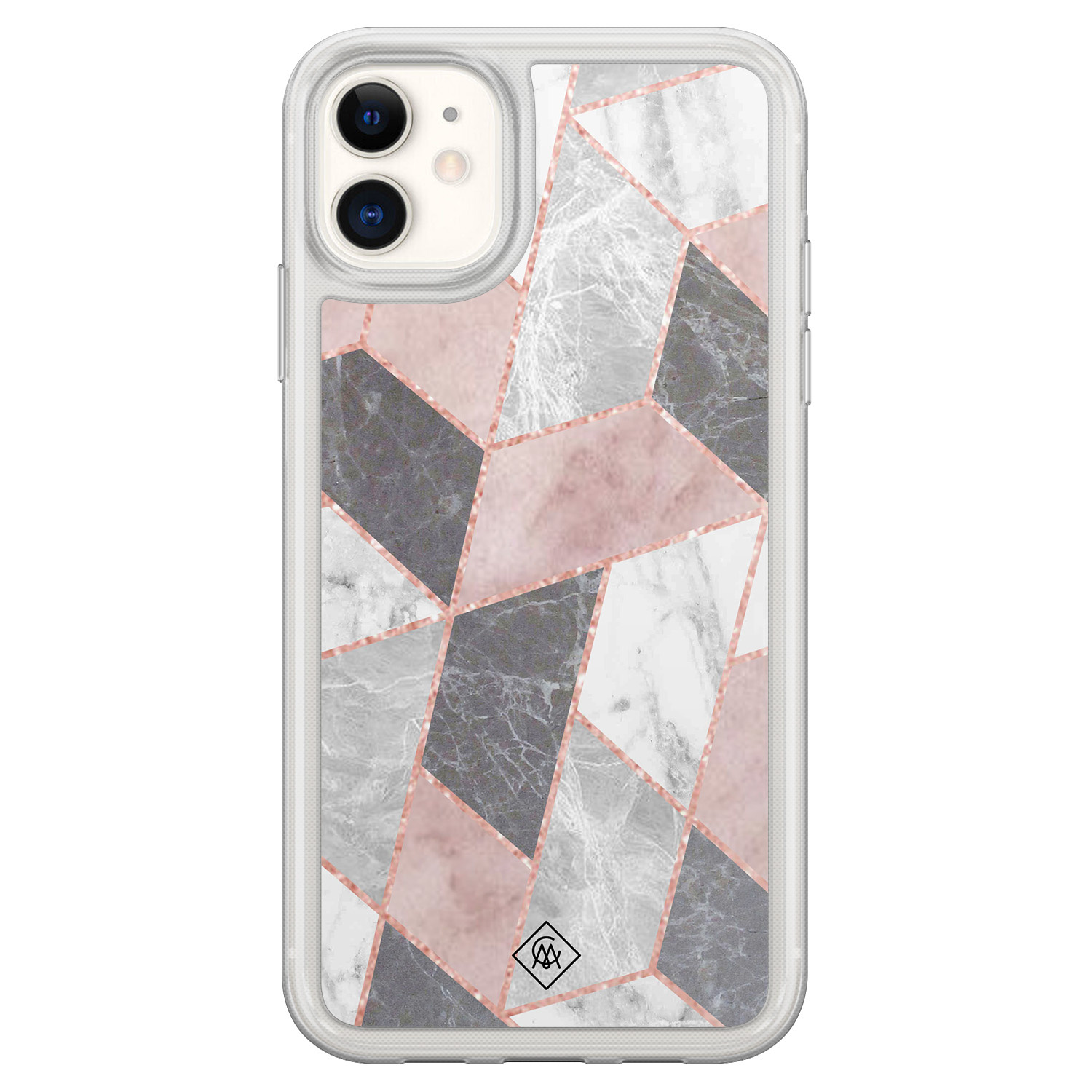 iPhone 11 hybride hoesje - Stone grid