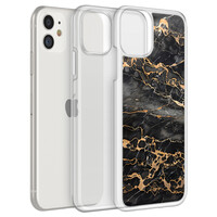 Casimoda iPhone 11 hybride hoesje - Marmer grijs brons