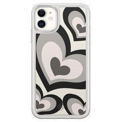 Casimoda iPhone 11 hybride hoesje - Hart swirl zwart