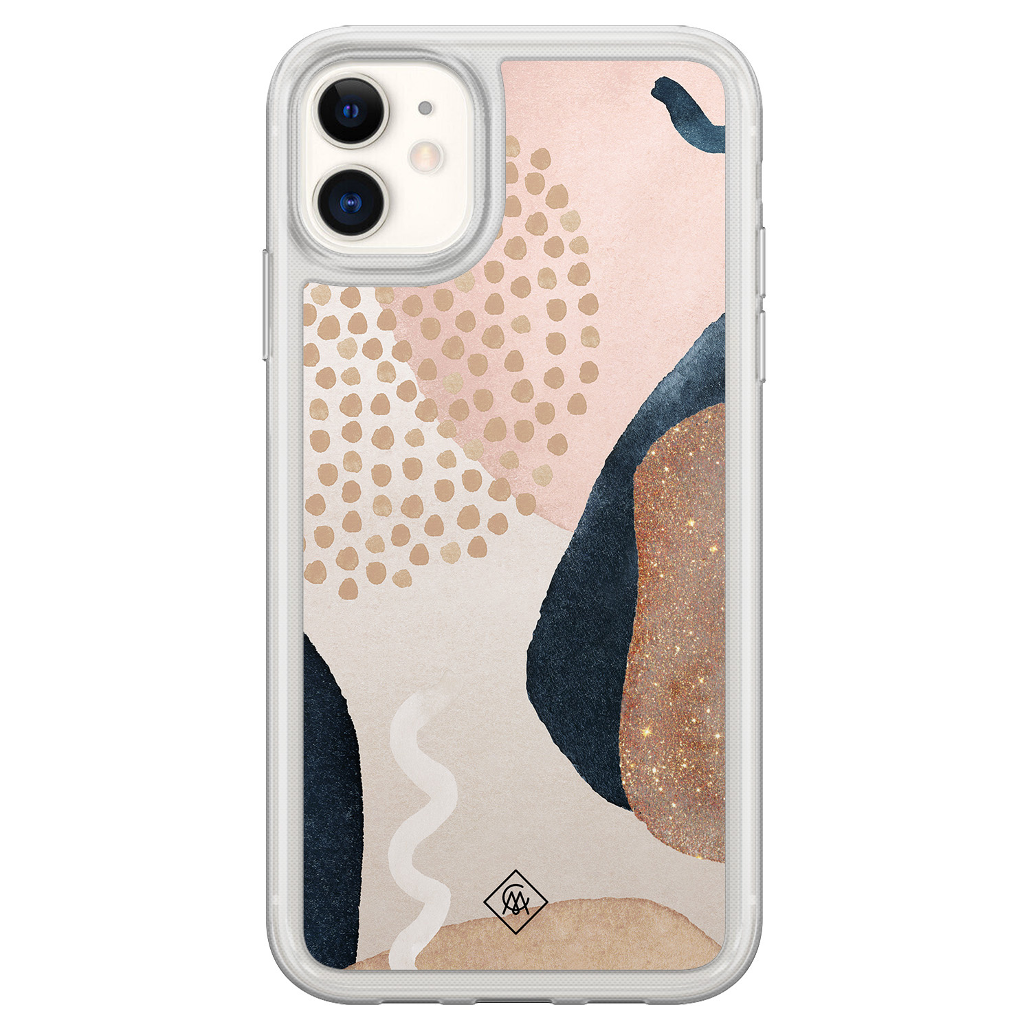 iPhone 11 hybride hoesje - Abstract dots
