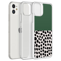 Casimoda iPhone 11 hybride hoesje - Green polka