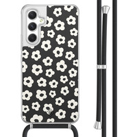 Casimoda Samsung Galaxy A54 hoesje met koord - Retro bloempjes