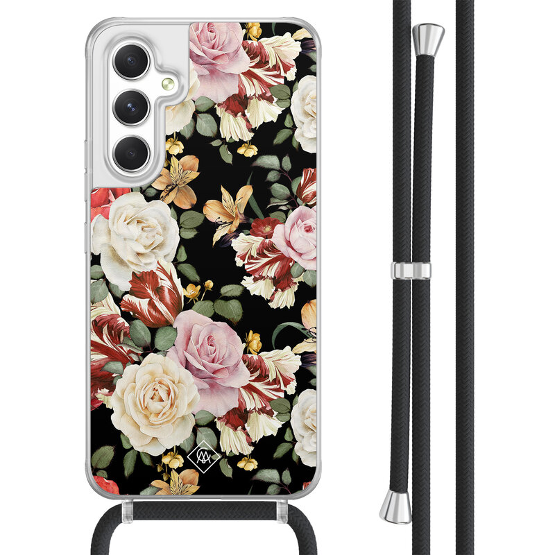 Casimoda Samsung Galaxy A54 hoesje met koord - Flowerpower