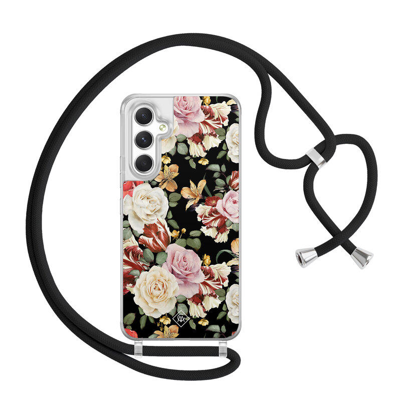 Casimoda Samsung Galaxy A54 hoesje met koord - Flowerpower
