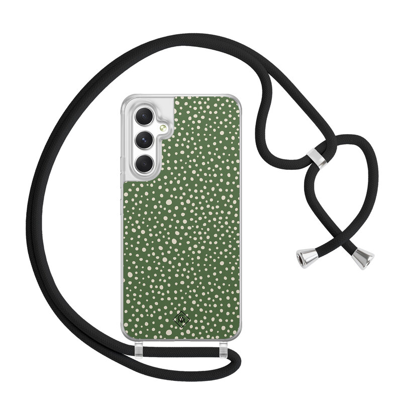 Casimoda Samsung Galaxy A54 hoesje met koord - Green dots