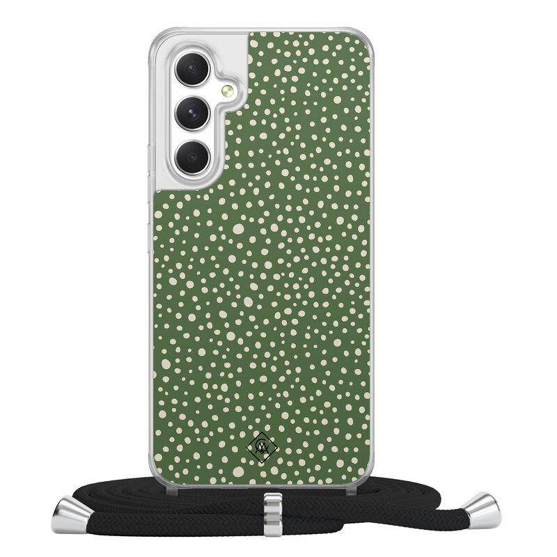 Casimoda Samsung Galaxy A54 hoesje met koord - Green dots