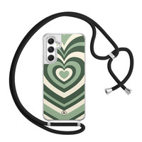 Casimoda Samsung Galaxy A54 hoesje met koord - Hart swirl groen