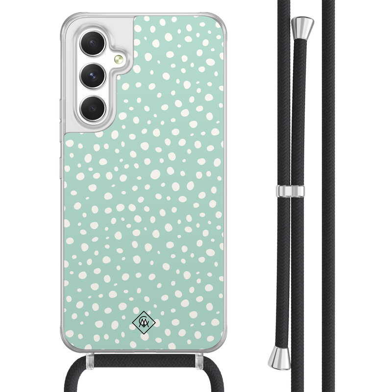 Casimoda Samsung Galaxy A54 hoesje met koord - Mint dots