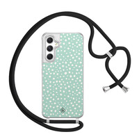 Casimoda Samsung Galaxy A54 hoesje met koord - Mint dots