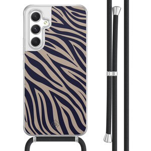 Casimoda Samsung Galaxy A54 hoesje met koord - Chevron navy