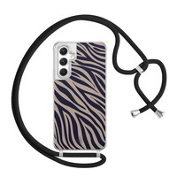 Casimoda Samsung Galaxy A54 hoesje met koord - Chevron navy