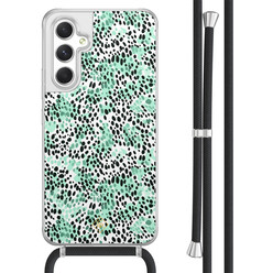 Casimoda Samsung Galaxy A54 hoesje met koord - Luipaard mint