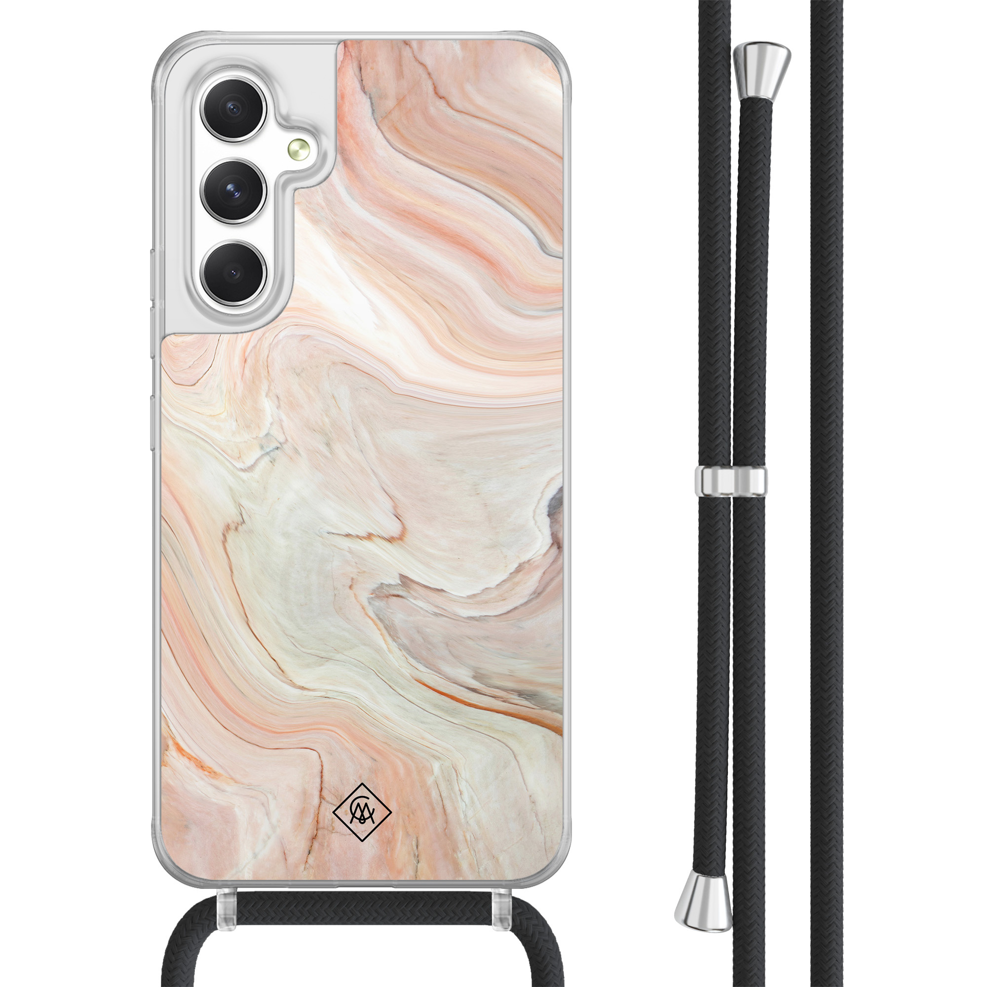 Samsung Galaxy A54 hoesje met koord Marmer waves