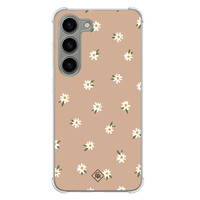 Casimoda Samsung Galaxy S23 siliconen shockproof hoesje - Sweet daisies
