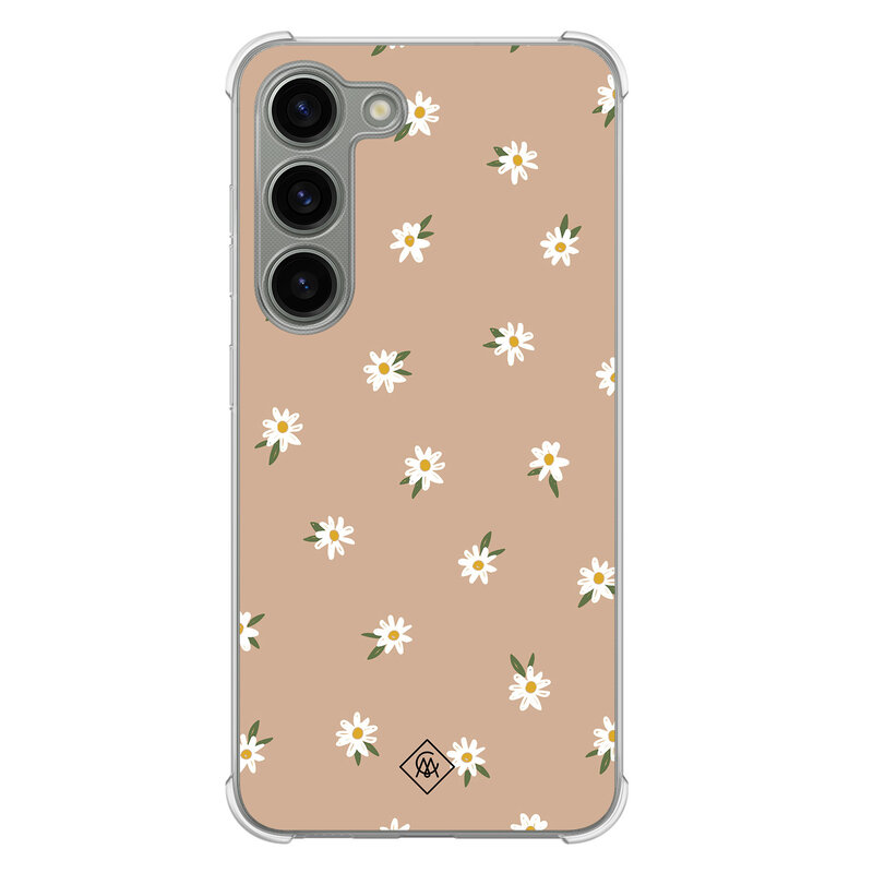 Casimoda Samsung Galaxy S23 siliconen shockproof hoesje - Sweet daisies