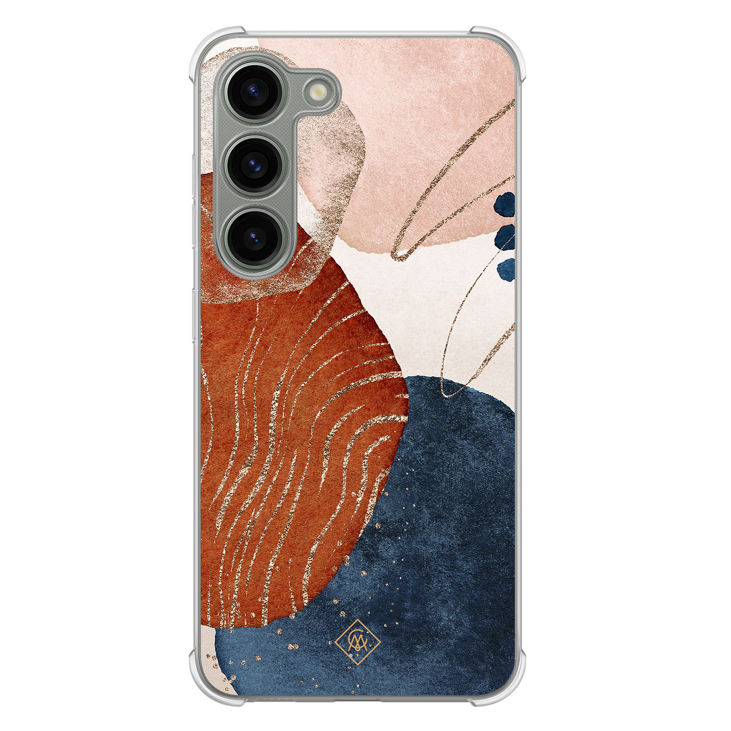 Samsung Galaxy S23 siliconen shockproof hoesje - Abstract terracotta