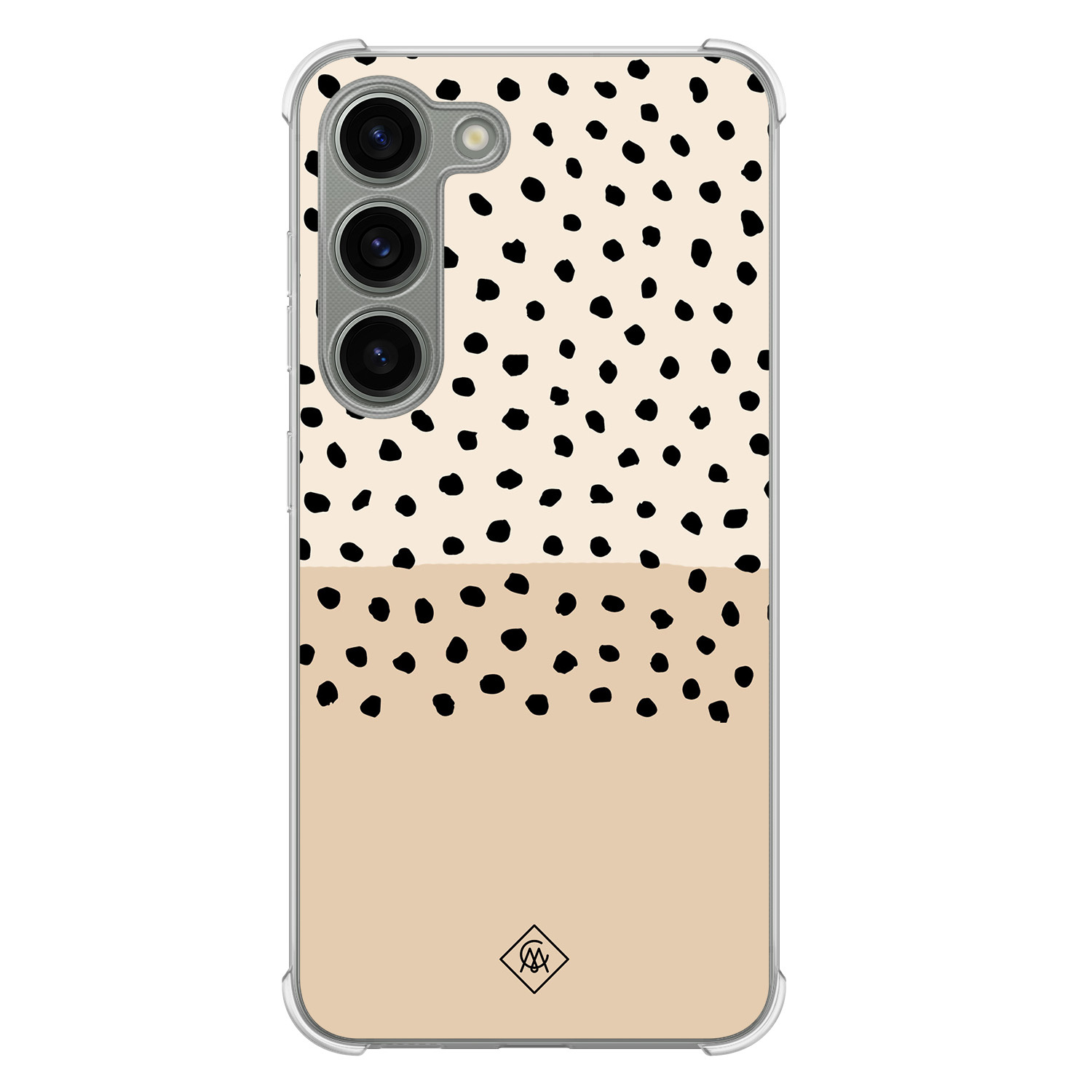 Samsung Galaxy S23 siliconen shockproof hoesje - Caramel dots