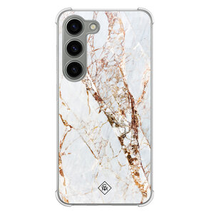 Casimoda Samsung Galaxy S23 siliconen shockproof hoesje - Marmer goud