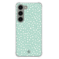 Casimoda Samsung Galaxy S23 siliconen shockproof hoesje - Mint dots