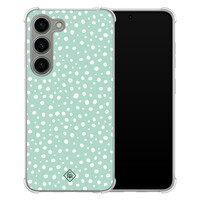 Casimoda Samsung Galaxy S23 siliconen shockproof hoesje - Mint dots
