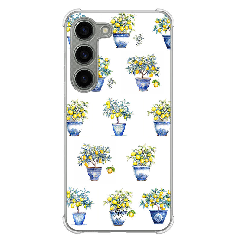 Casimoda Samsung Galaxy S23 siliconen shockproof hoesje - Lemon trees