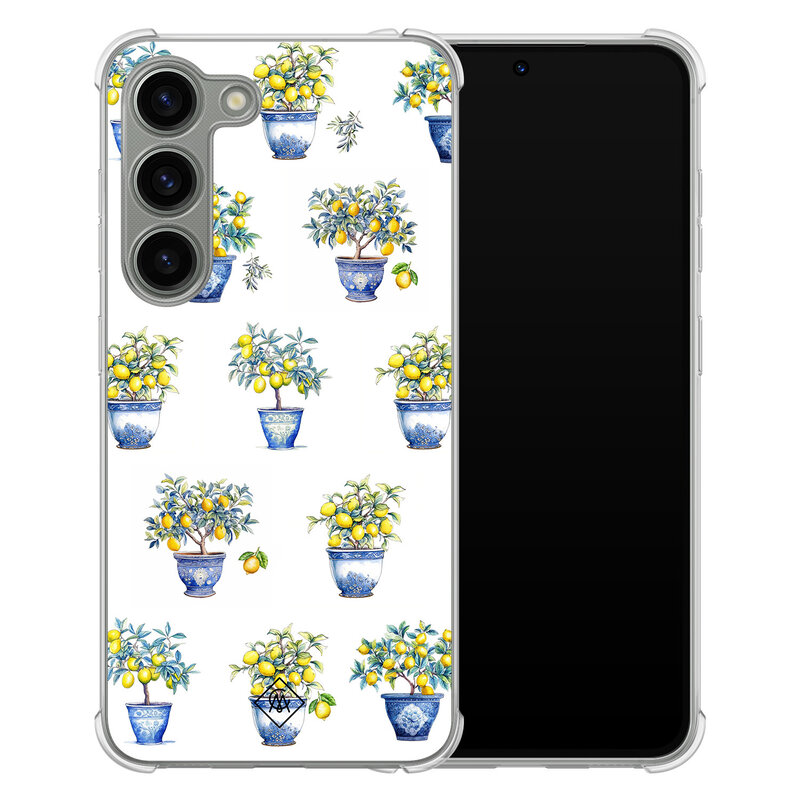 Casimoda Samsung Galaxy S23 siliconen shockproof hoesje - Lemon trees