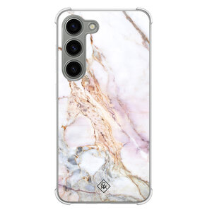 Casimoda Samsung Galaxy S23 siliconen shockproof hoesje - Parelmoer marmer
