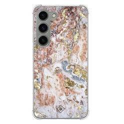 Casimoda Samsung Galaxy S23 shockproof hoesje - Marble rosegold