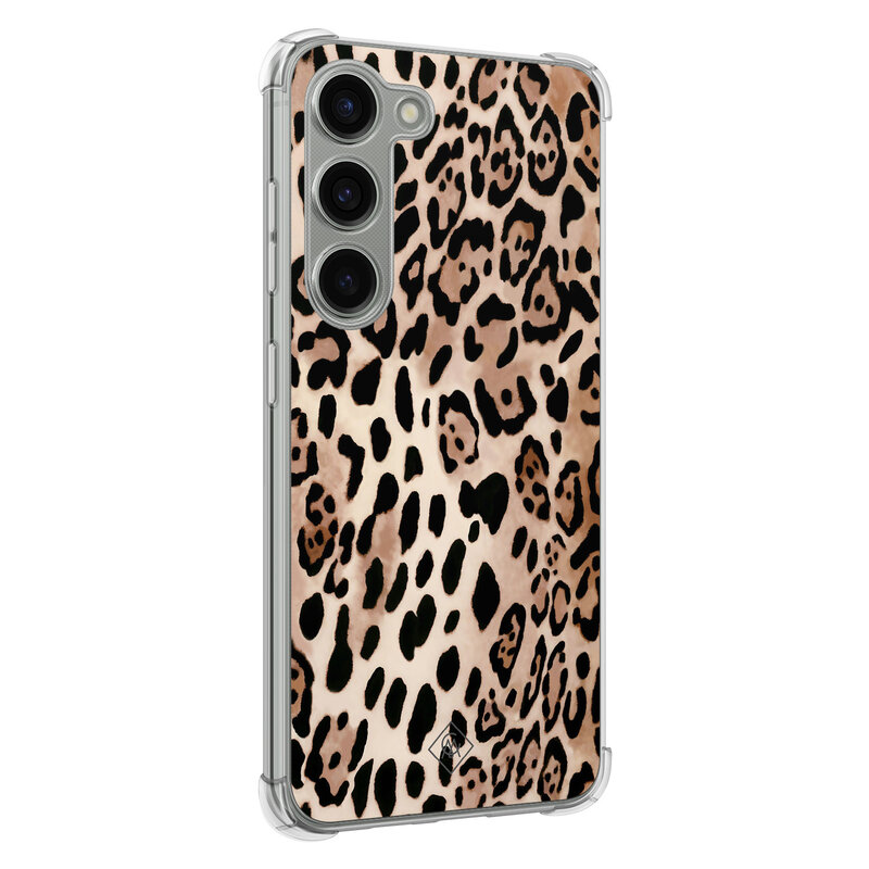 Casimoda Samsung Galaxy S23 siliconen shockproof hoesje - Golden wildcat