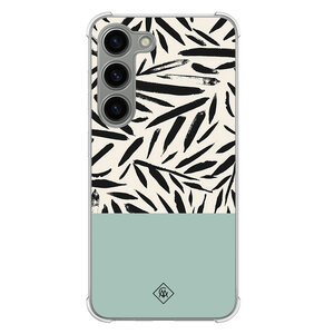 Casimoda Samsung Galaxy S23 shockproof hoesje - Abstract mint palms