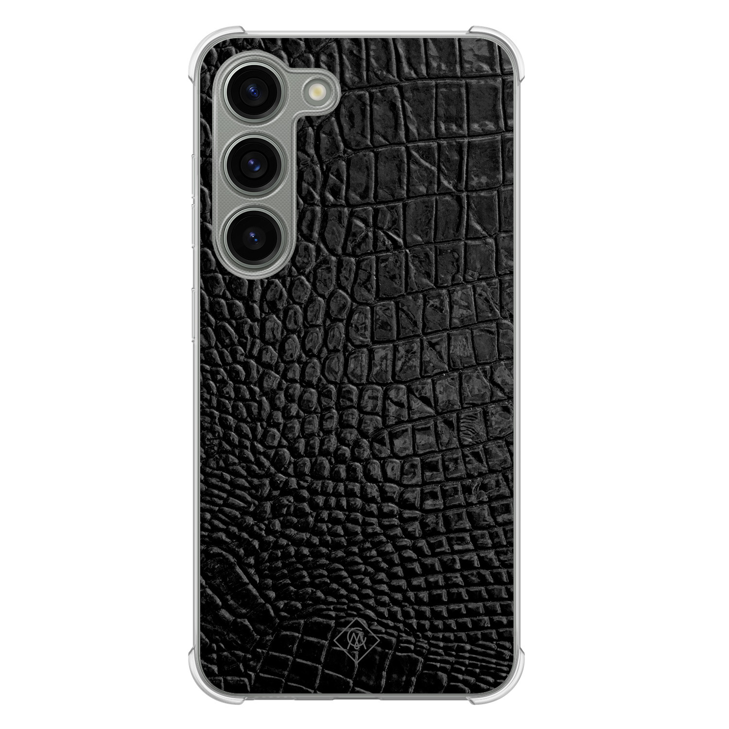 Samsung Galaxy S23 siliconen shockproof hoesje - Croco zwart