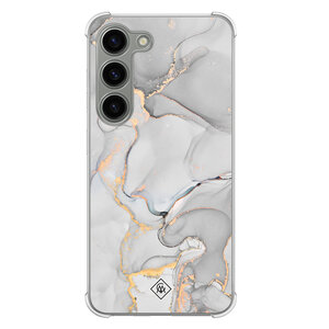 Casimoda Samsung Galaxy S23 siliconen shockproof hoesje - Marmer grijs
