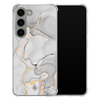 Casimoda Samsung Galaxy S23 siliconen shockproof hoesje - Marmer grijs