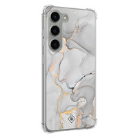 Casimoda Samsung Galaxy S23 siliconen shockproof hoesje - Marmer grijs