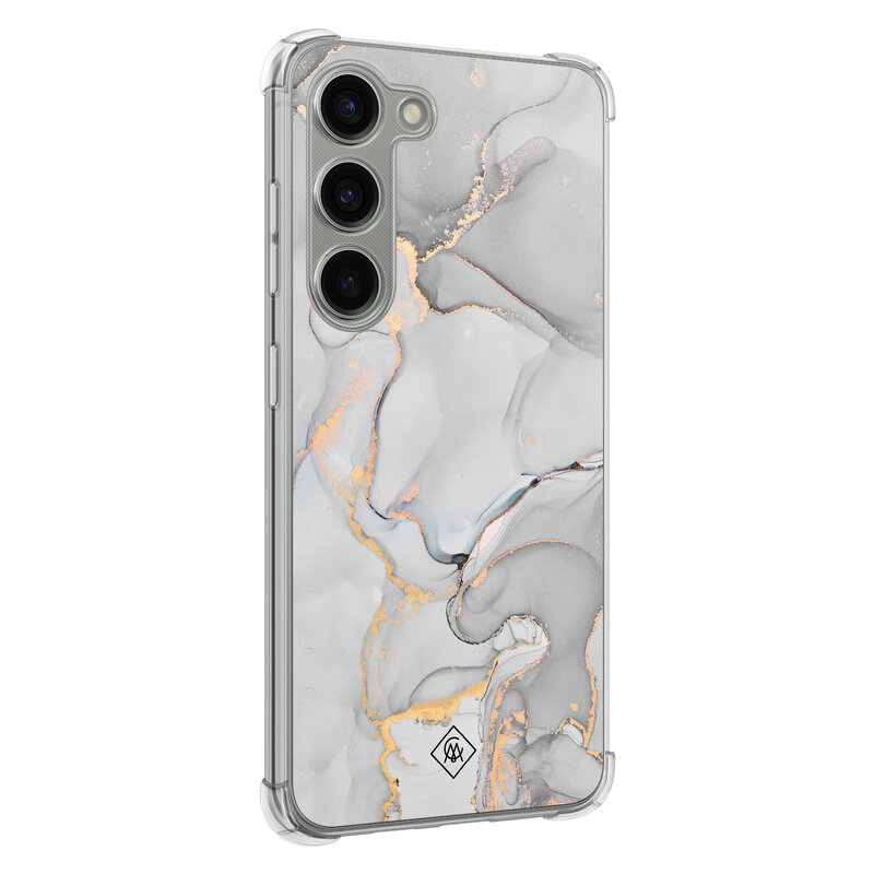 Casimoda Samsung Galaxy S23 siliconen shockproof hoesje - Marmer grijs