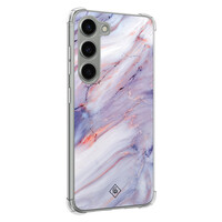 Casimoda Samsung Galaxy S23 siliconen shockproof hoesje - Marmer paars