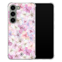 Casimoda Samsung Galaxy S23 siliconen shockproof hoesje - Floral hortensia