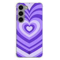 Casimoda Samsung Galaxy S23 siliconen shockproof hoesje - Hart swirl paars