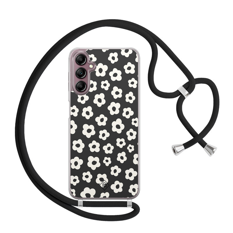 Casimoda Samsung Galaxy A14 hoesje met koord - Retro bloempjes